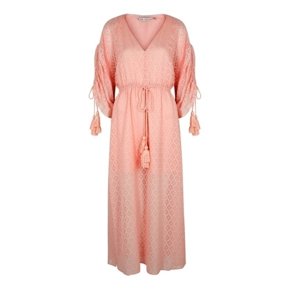 Alice + Olivia Esmeralda Devore Silk Blend Midi Dress - Picture 2 of 7